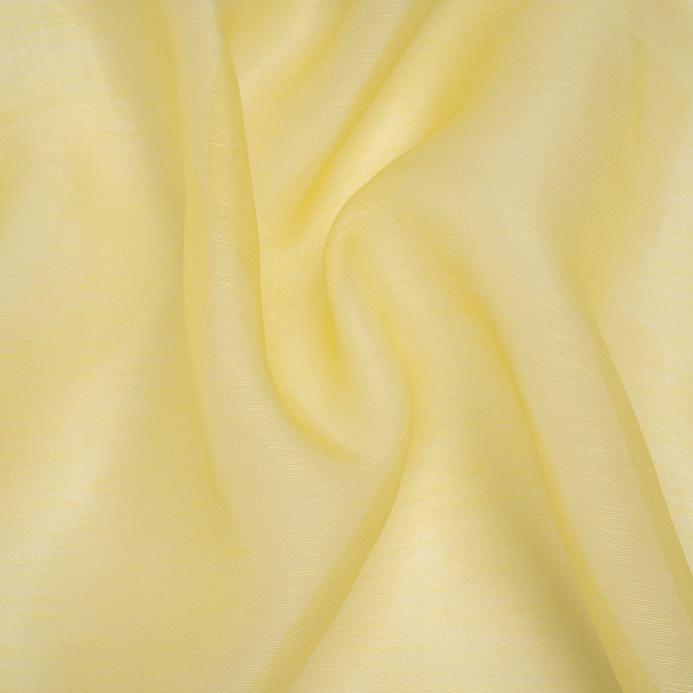 Linen and Silk Scrim - Light Lemon - Famous Australian Designer Deadstock