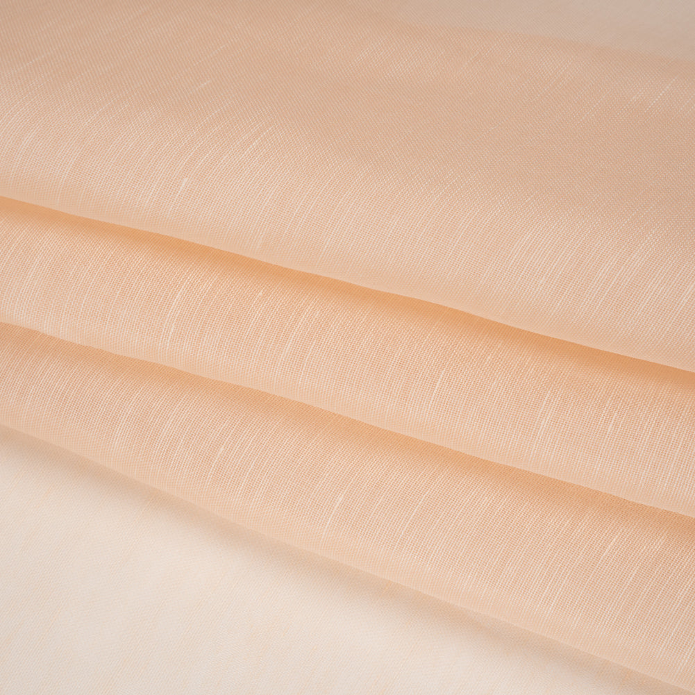 Linen and Silk Scrim - Light Peach - Famous Australian Designer Deadstock - Folded