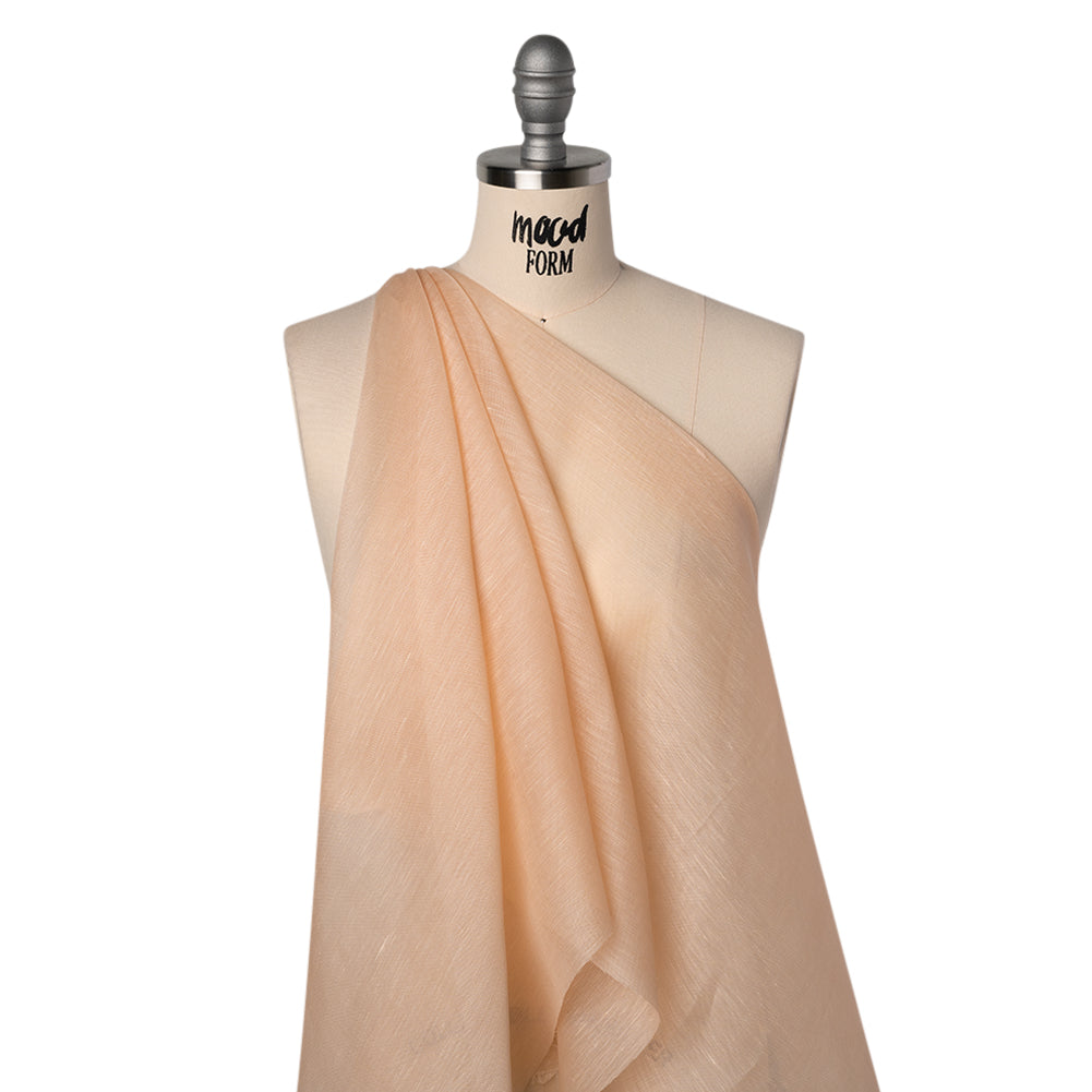 Linen and Silk Scrim - Light Peach - Famous Australian Designer Deadstock - Drape