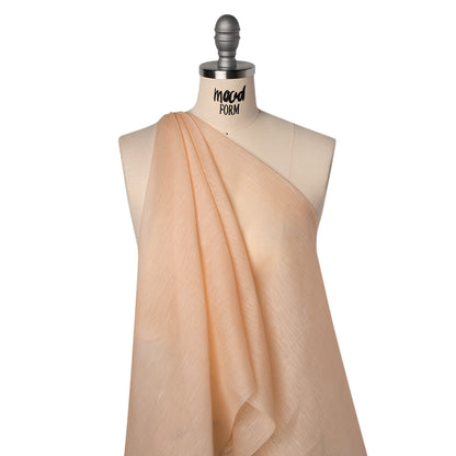 Linen and Silk Scrim - Light Peach - Famous Australian Designer Deadstock