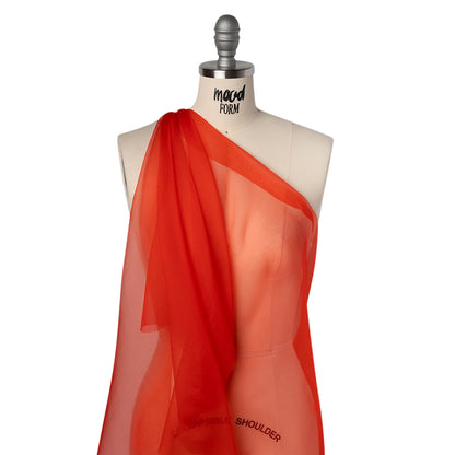Silk Organza - Tomato Red - Famous Australian Designer Deadstock Drape