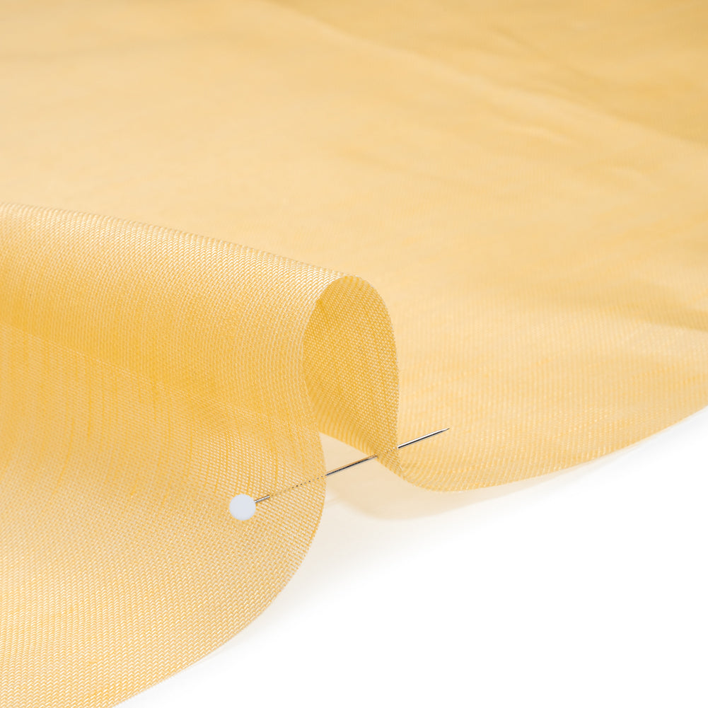 Linen and Silk Scrim - Popcorn Butter Yellow - Famous Australian Designer Deadstock - Detail