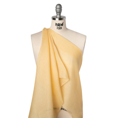 Linen and Silk Scrim - Popcorn Butter Yellow - Famous Australian Designer Deadstock