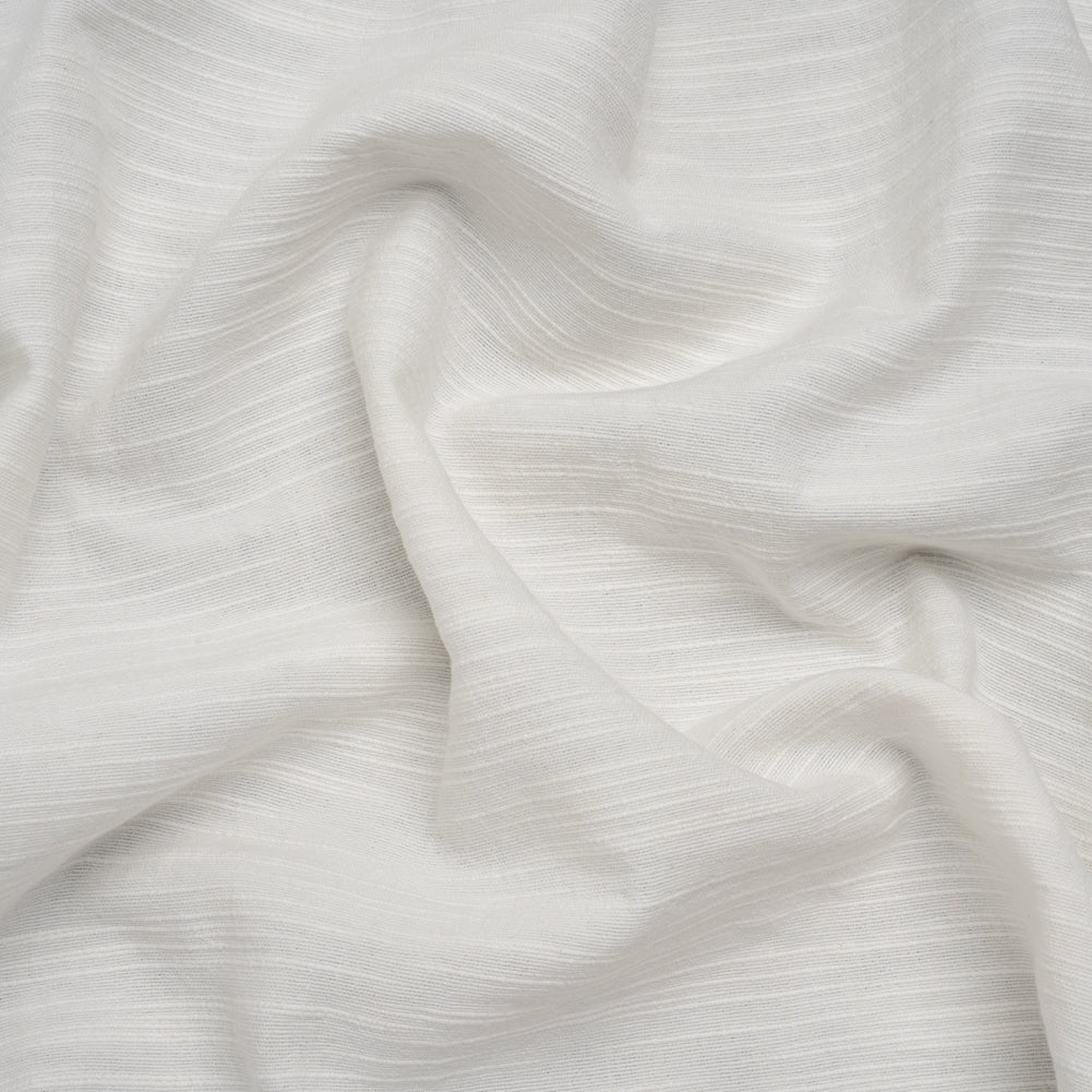 Slubbed Heavy Cotton and Linen Woven - Off White - Famous Australian Designer Deadstock