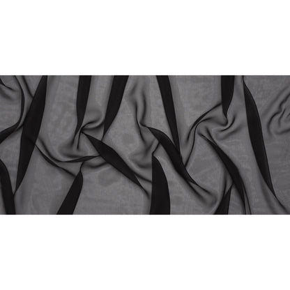 Silk Chiffon - Black - Famous Australian Designer Deadstock