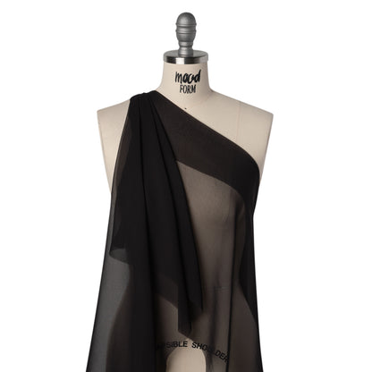 Silk Chiffon - Black - Famous Australian Designer Deadstock