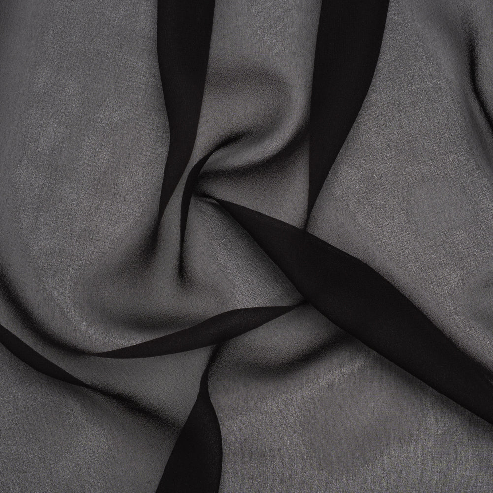 Silk Chiffon - Black - Famous Australian Designer Deadstock