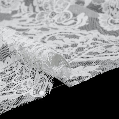Cotton Blend Re-Embroidered Lace - Cloud Dancer Paisley and Floral - Famous Australian Designer Deadstock