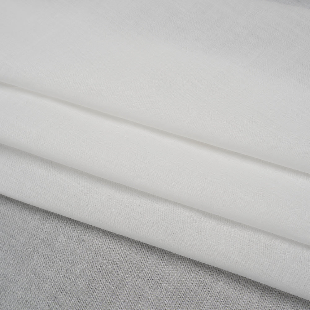 Cotton Voile Lining - Cloud Dancer - Famous Australian Designer Deadstock - Folded