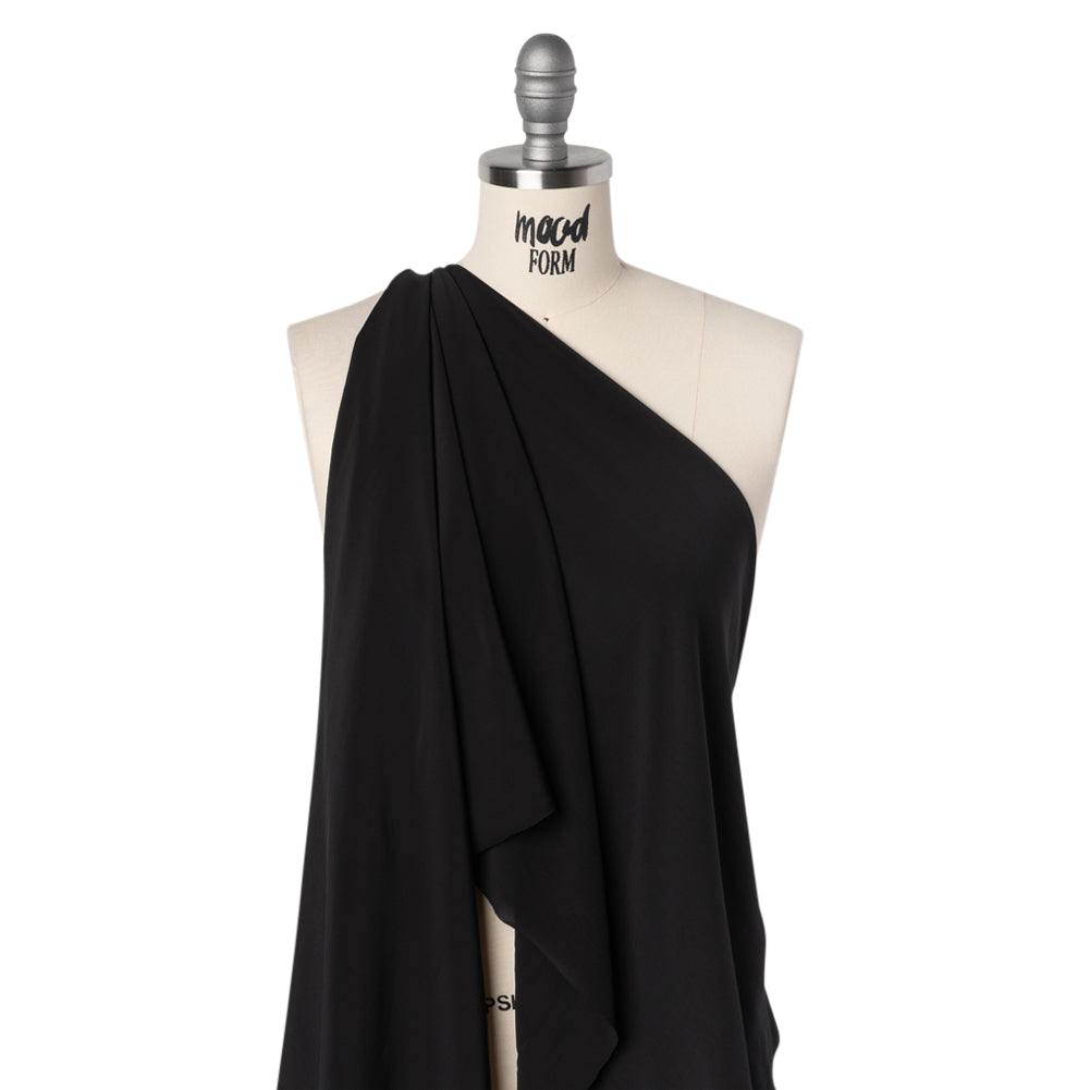 Viscose Crepe de Chine - Black - Famous Australian Designer Deadstock - Drape