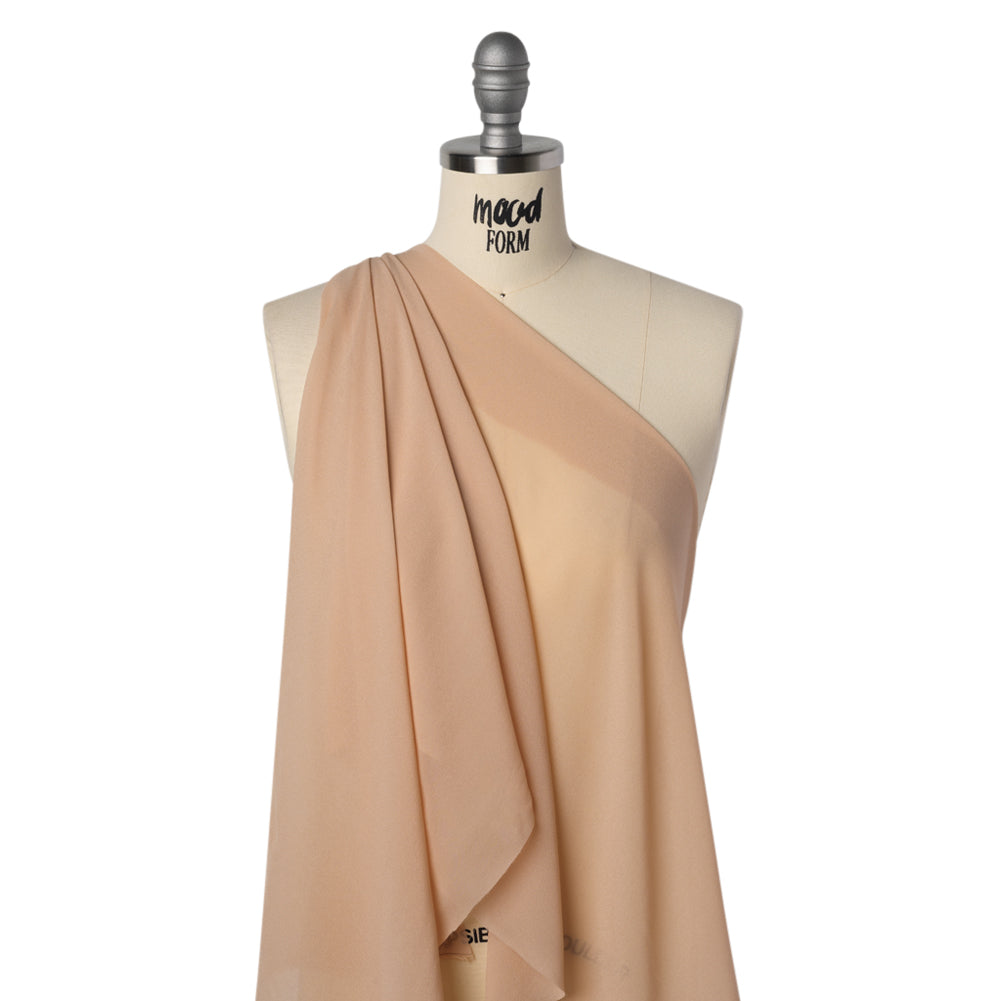 Viscose Georgette - Apricot Tan - Famous Australian Designer Deadstock - Drape