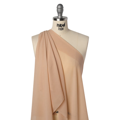 Viscose Georgette - Apricot Tan - Famous Australian Designer Deadstock