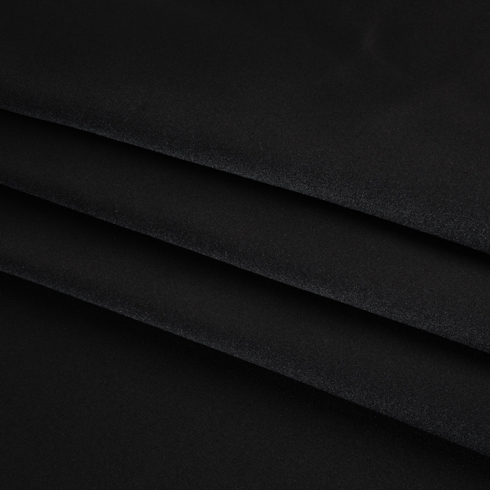 Polyester Satin - Black - Designer Deadstock - Folded