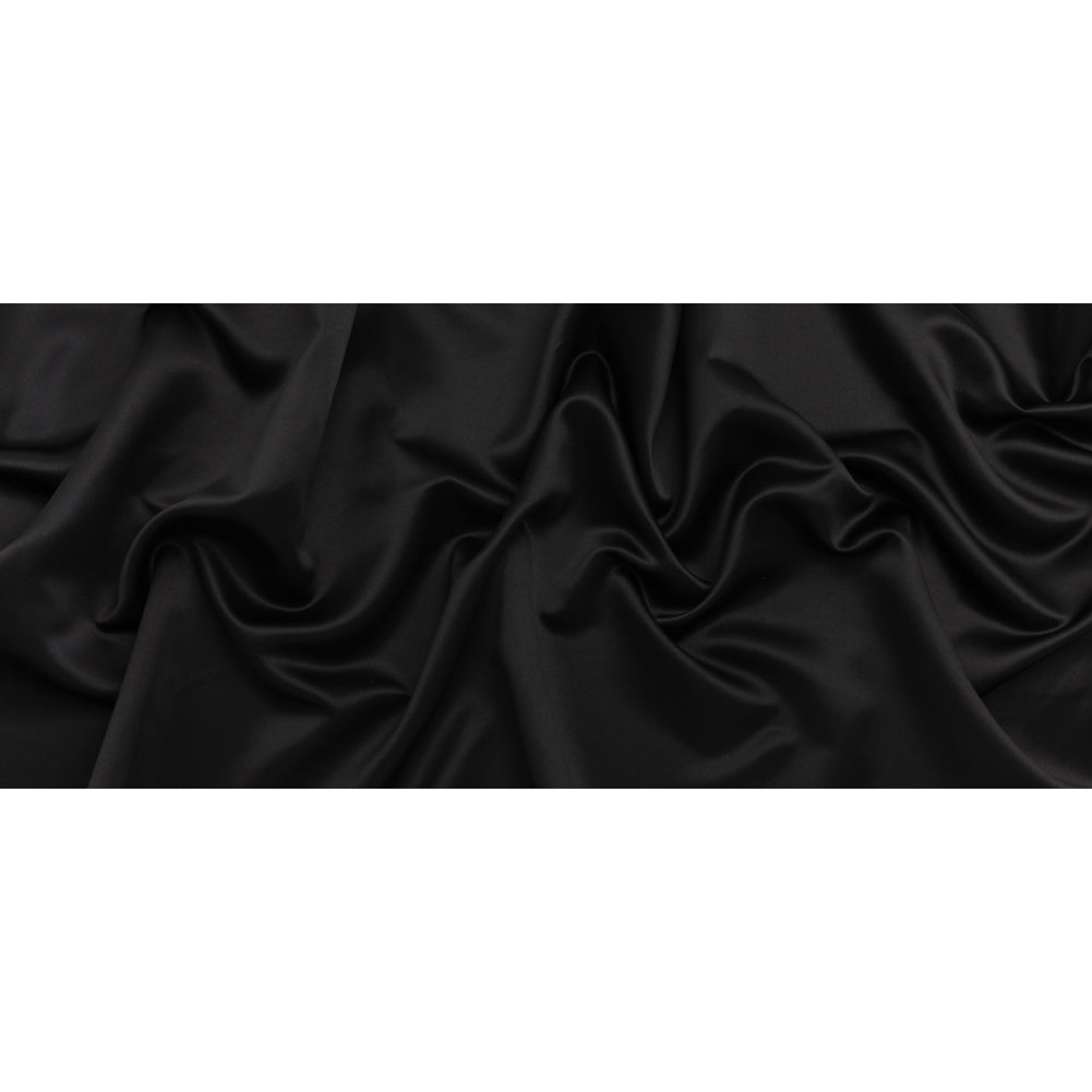 Polyester Satin - Black - Designer Deadstock - Full