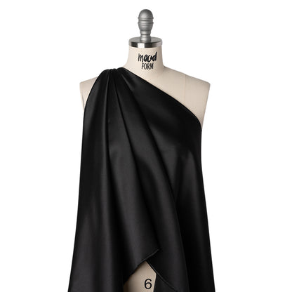 Polyester Satin - Black - Designer Deadstock