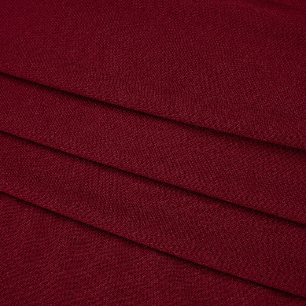 Stretch Polyester Tricot - Wine Red - Designer Deadstock - Folded
