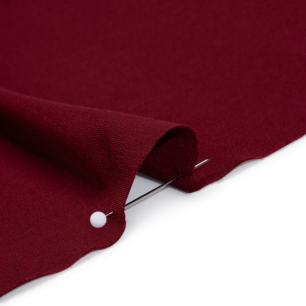 Stretch Polyester Tricot - Wine Red - Designer Deadstock - Detail