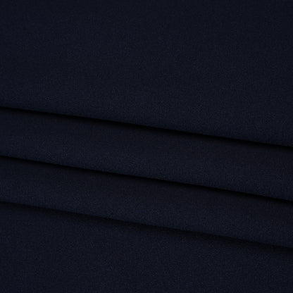 Stretch Polyester Crepe Double Knit - Midnight Navy - Designer Deadstock Folded