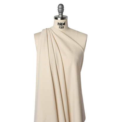Stretch Polyester Crepe Double Knit - Horn - Designer Deadstock