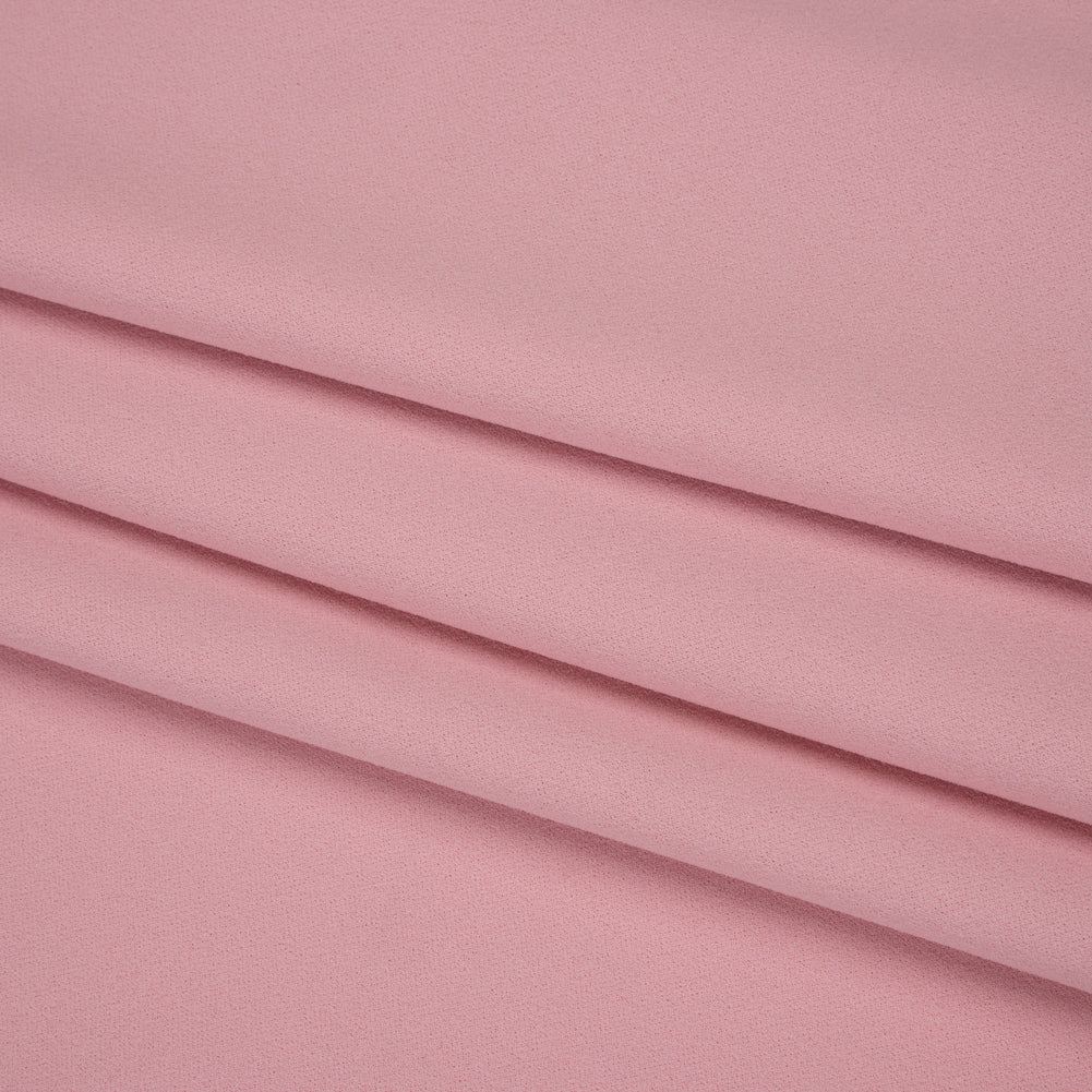 Stretch Polyester Crepe Double Knit - Rosy Pink - Designer Deadstock - Folded