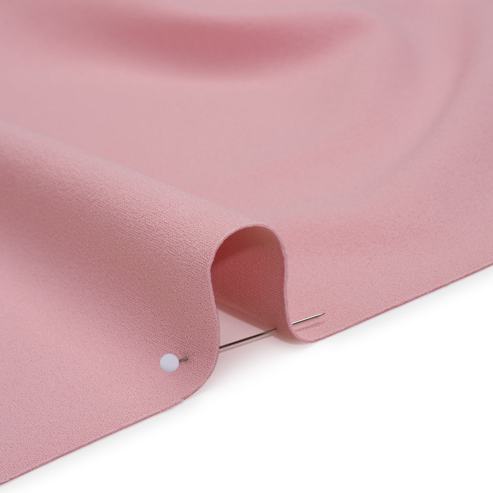 Stretch Polyester Crepe Double Knit - Rosy Pink - Designer Deadstock - Detail