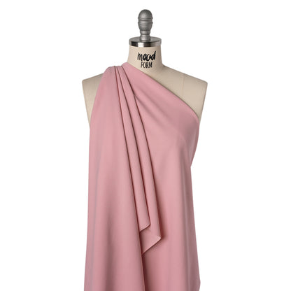 Stretch Polyester Crepe Double Knit - Rosy Pink - Designer Deadstock