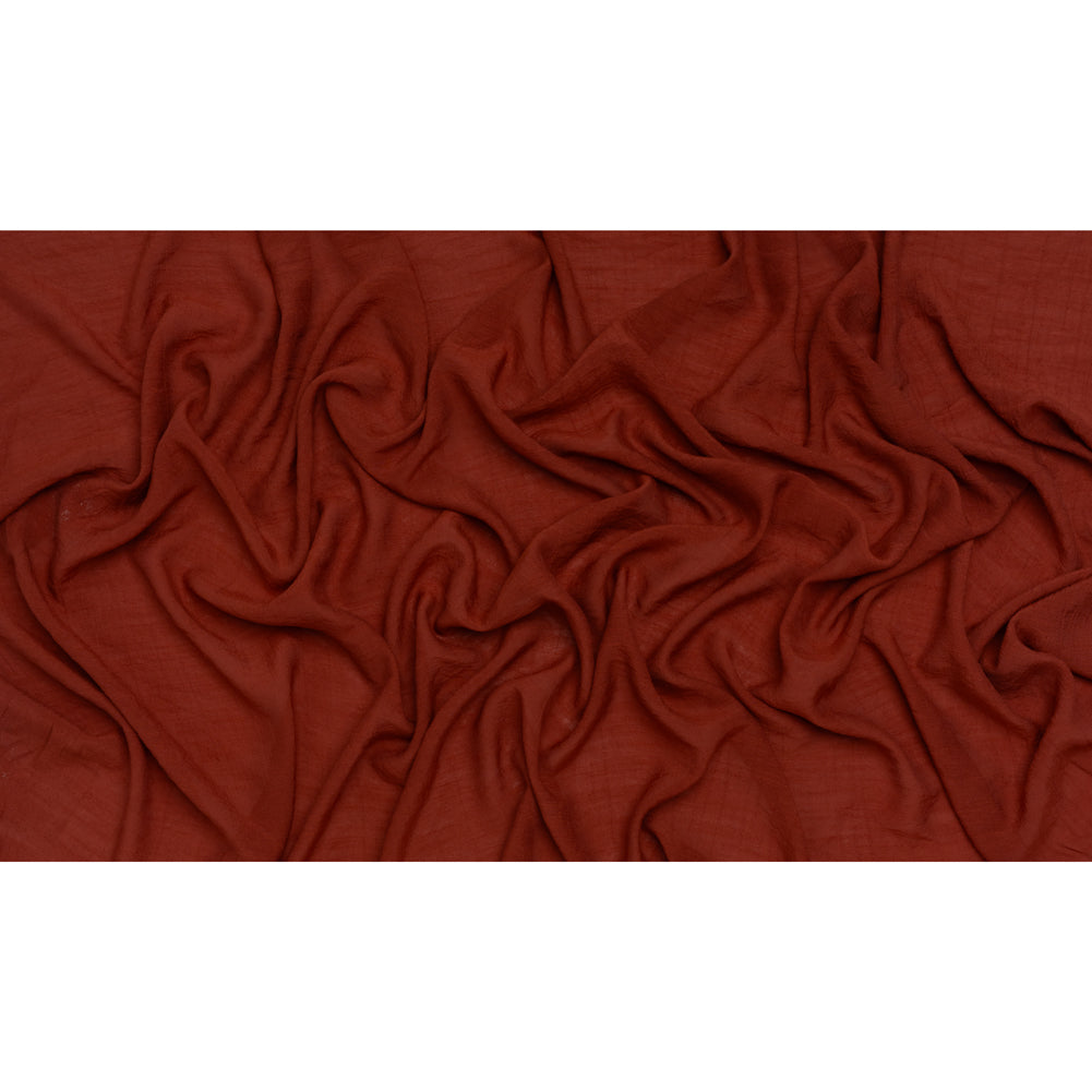 Textured Gauzy Polyester and Rayon Woven - Cinnamon - Designer Deadstock - Full