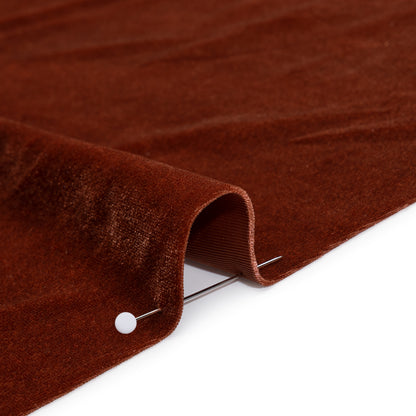 Stretch Polyester Velour - Cinnamon - Designer Deadstock