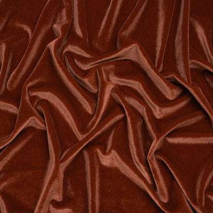 Stretch Polyester Velour - Cinnamon - Designer Deadstock