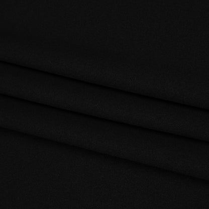 Drapey Polyester Crepe - Black - Designer Deadstock