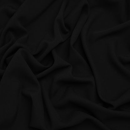 Drapey Polyester Crepe - Black - Designer Deadstock