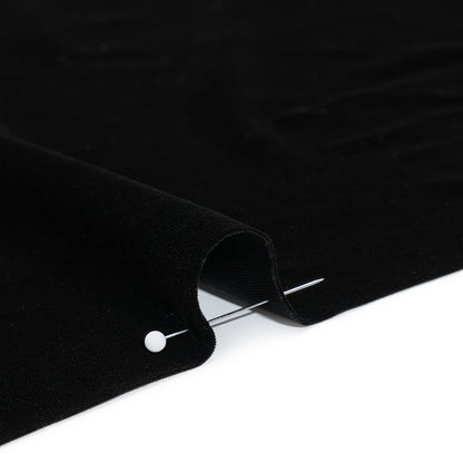 Polyester Velour - Tuxedo Black - Designer Deadstock