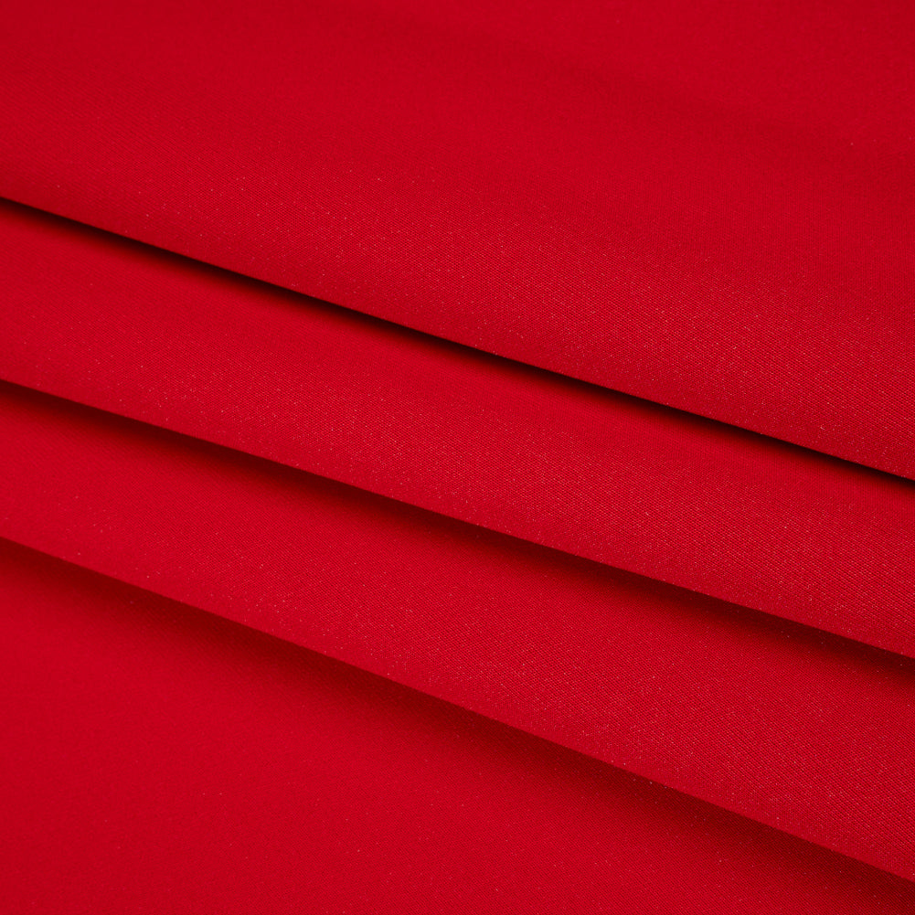 Stretch Polyester Scuba Knit - Red - Designer Deadstock - Folded