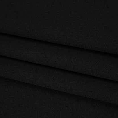 Stretch Polyester Crepe Double Knit - Black - Designer Deadstock Folded