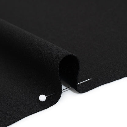 Stretch Polyester Crepe Double Knit - Black - Designer Deadstock Detail