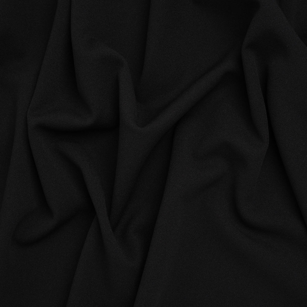 Stretch Polyester Crepe Double Knit - Black - Designer Deadstock