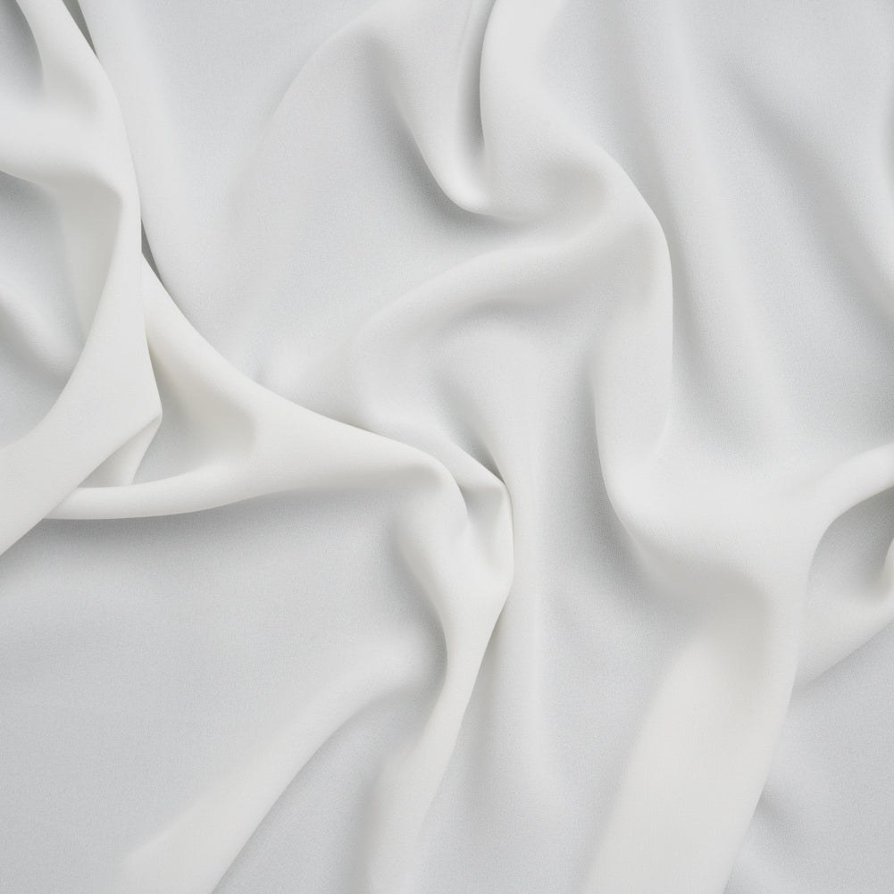 Lightweight Polyester Crepe - Off White - Designer Deadstock