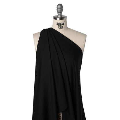 Lightweight Rayon Ponte Knit - Black - Designer Deadstock