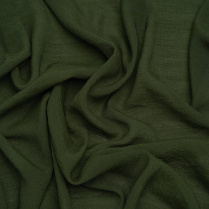 Textured Polyester and Rayon Gauzy Woven - Hunter Green - Designer Deadstock