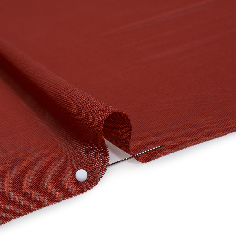 Polyester Stretch Mesh - Brick Red - Designer Deadstock - Detail