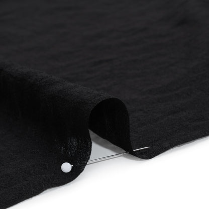 Textured Polyester and Rayon Gauzy Woven - Black - Designer Deadstock