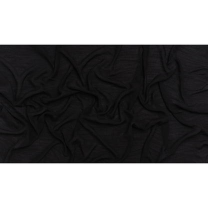Textured Polyester and Rayon Gauzy Woven - Black - Designer Deadstock