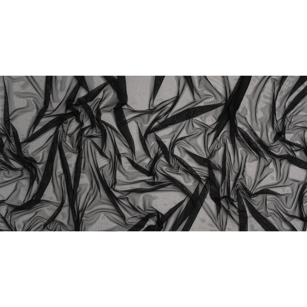 Stretch Polyester Mesh - Faded Black - Designer Deadstock - Full