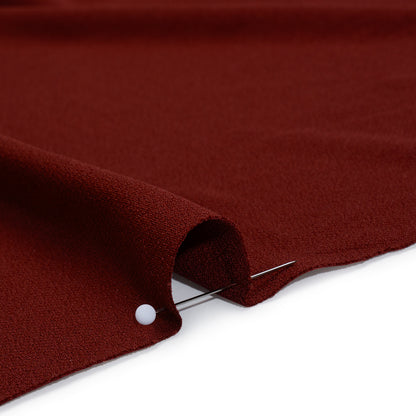 Stretch Polyester Crepe Knit - Wine Red - Designer Deadstock