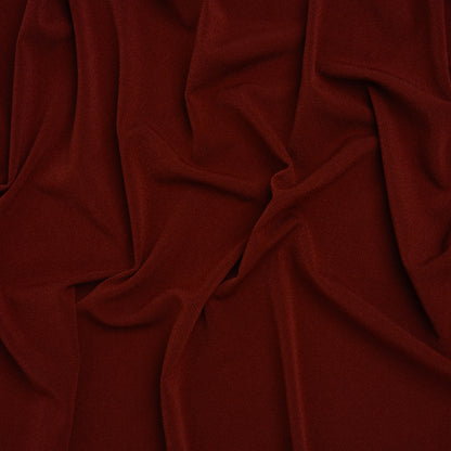 Stretch Polyester Crepe Knit - Wine Red - Designer Deadstock