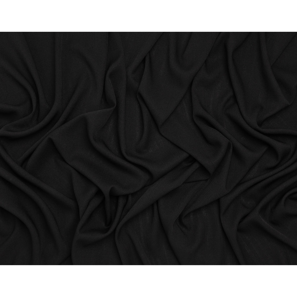Linen-Look Stretch Polyester Woven - Black - Designer Deadstock - Full