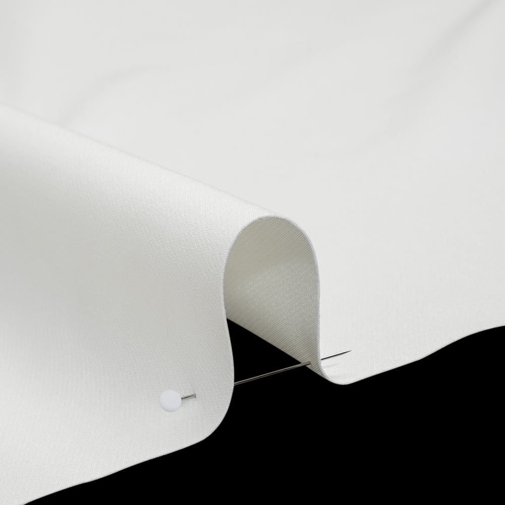 Stretch Polyester Twill - Ivory - Designer Deadstock - Detail