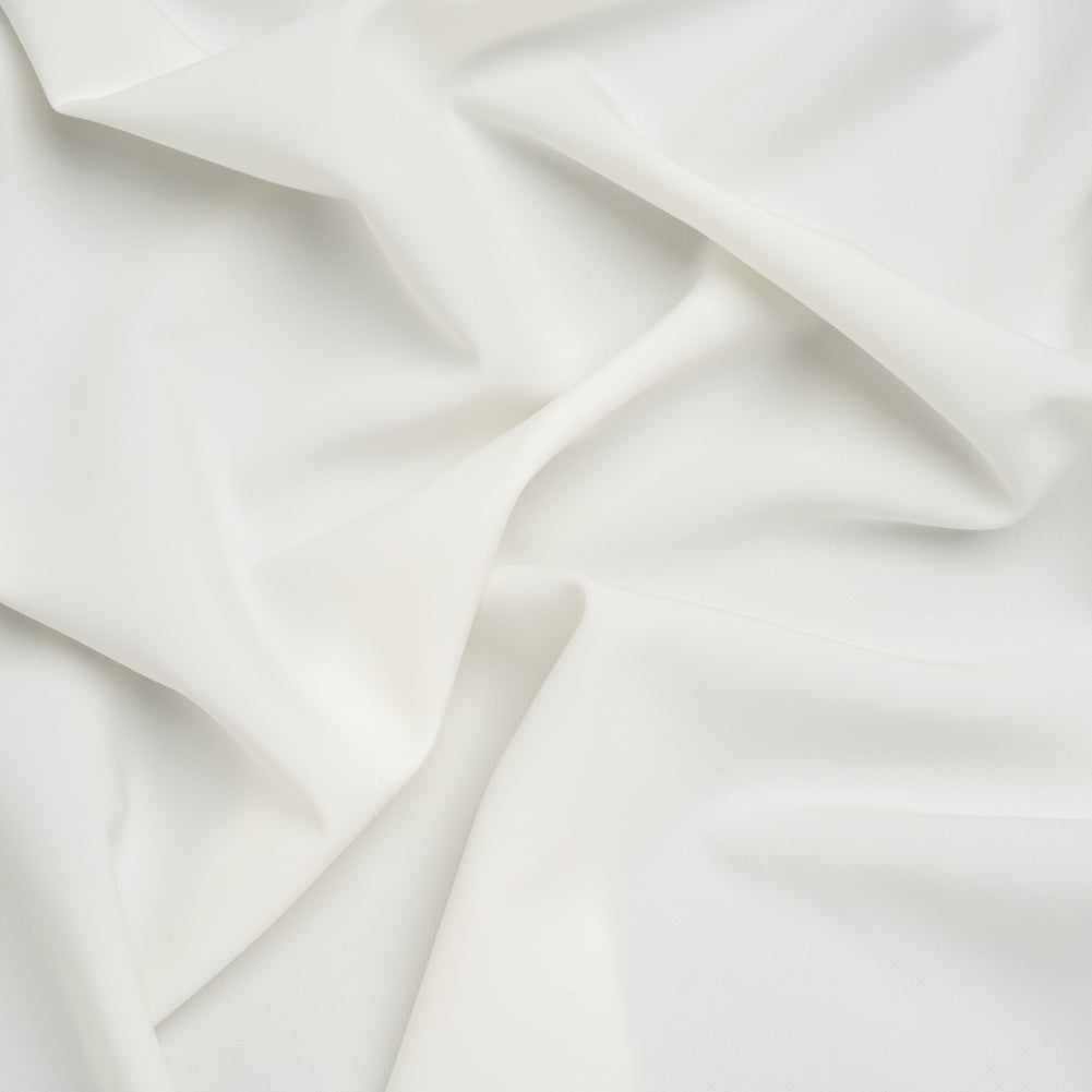 Stretch Polyester Twill - Ivory - Designer Deadstock