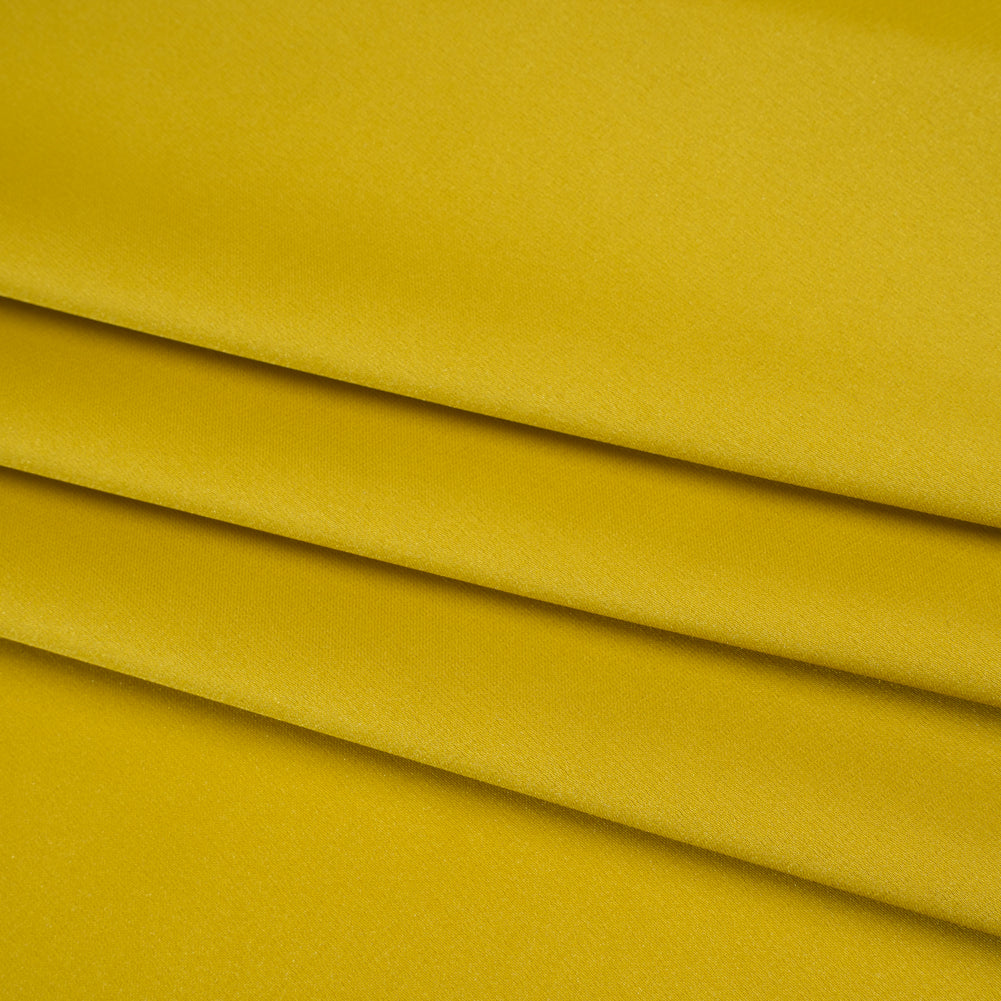Stretch Polyester Charmeuse - Citron Yellow - Designer Deadstock - Folded