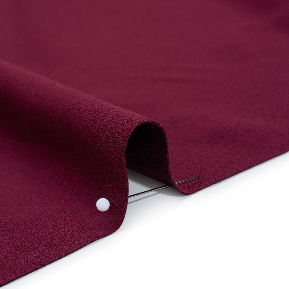 Stretch Polyester Crepe Scuba Knit - Wild Cherry - Designer Deadstock - Detail